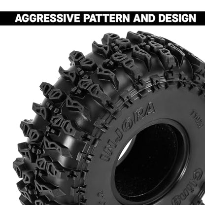 INJORA S5 1.0" Cling On Tires 64 * 24mm for TRX4M SCX24 1/18 1/24 RC