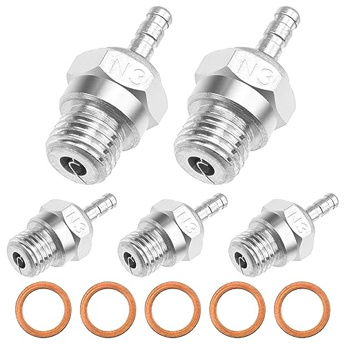 ShareGoo RC Glow Plug #3 N3 Medium Hot Spark Nitro Engine Parts 70117 Compatible with Traxxas Kyosho Redcat HPI HSP 1/8 1/10 RC Car Truck Buggy (5Pack)