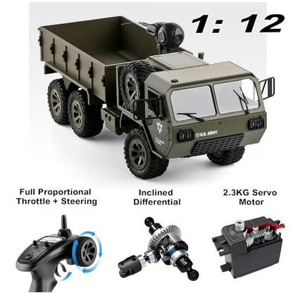 FY004 1/16 6wd Rc Car, Full Proportional Steering Throttle 2.4G High-Speed Rc Climbing Car, High Simulation Pickup Model Can Be Modified Off-Road Remote Control Truck Outdoor Adult And Children'S Toys - color: Green