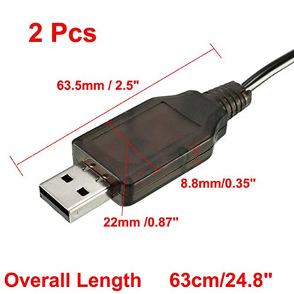 Ruilogod 2pcs EL-2P Reverse Charging Cable for RC Car 7.2V 250mA Ni-MH Ni-CD Battery (id: 4c9 e98 242 7d7 d1e