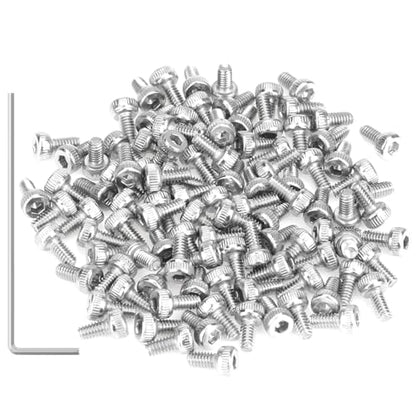 105 Pieces M2.5 x 4mm Socket Head Cap Screws, Thread Pitch 0.45mm, Sutemribor M2.5 Screws, 304 Stainless Steel, Fully Threaded, Silver - size: M2.5 x 4mm, style: Socket Head
