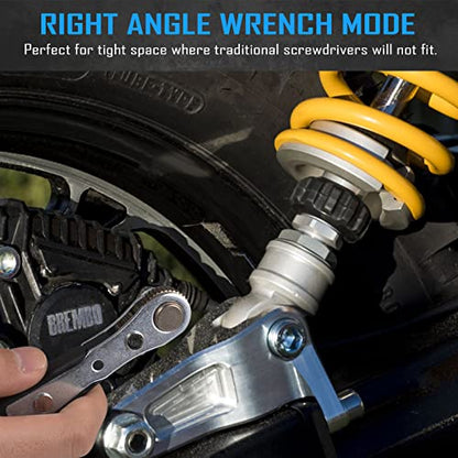 GreaTalent 37pc Mini Ratchet Wrench Screwdriver Bit Set with 1/4 inch S2 Steel Bits, 36-Tooth, Magnetic Bit Holder Quick Release, Low Profile 90 Degree Right Angle Offset Reversible Drive Handle | S2 Steel 1/4" Hex Shank Magnetic Bit Holder, 36-Tooth Gear