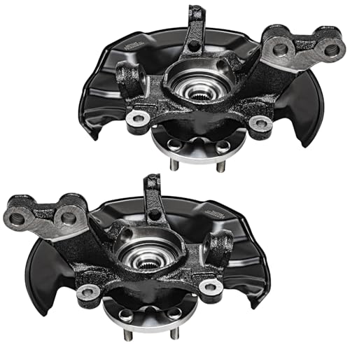 Detroit Axle - 4pc Steering Knuckles Kit for 09-13 Toyota Corolla Matrix, 2 | Front Steering Knuckles & Wheel Bearing Hubs 2 Rear Wheel Bearing and Hubs 2009 2010 2011 2012 2013 Replacement - size: 4UW48584/Kit