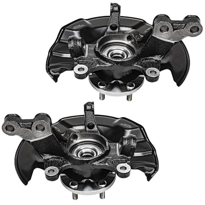 Detroit Axle - 4pc Steering Knuckles Kit for 09-13 Toyota Corolla Matrix, 2 | Front Steering Knuckles & Wheel Bearing Hubs 2 Rear Wheel Bearing and Hubs 2009 2010 2011 2012 2013 Replacement - size: 4UW48584/Kit