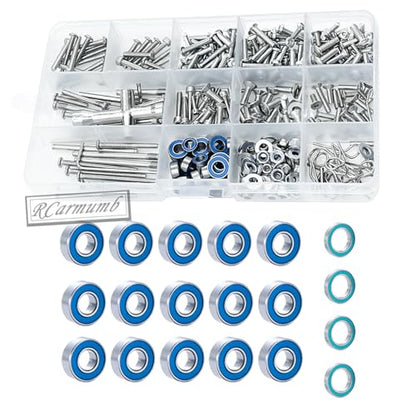 Bearing Screw Kit - Boxed for 1/10 Slash, Stampede, Rustler, Hoss 2WD - Metal Steel Screw Kit Hardware Fasteners Hops Up