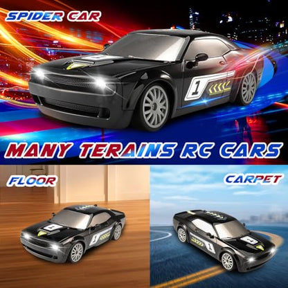 jaming KF27 Remote Control Car,RC Cars for Kids,1:20 4WD RC Drift Car with LED Lights, High-Speed Competitive 2.4G Cars for Drift and Race, Children's Gifts and Toys(Black 2-Battery)
