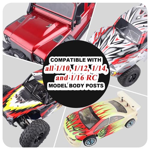 200 PCS Universal Bent RC Body Clips Colorful R Clips for All 1/10-1/16 Scale for Traxxas Redcat HPI Tamiya HSP Exceed RC Car Parts Crawler Truck Buggy Shell Replacement, 1.2 mm Rod
