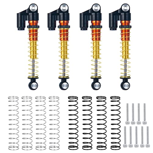RCLIONS Aluminum 43mm RC Oil Shock Absorber Damper for All 1/24 Axial SCX24 | SCX-24 Deadbolt Base Camp Lexus Dooge Gladiator RC Crawler Car Upgrades - color: Black