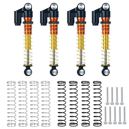 RCLIONS Aluminum 43mm RC Oil Shock Absorber Damper for All 1/24 Axial SCX24 | SCX-24 Deadbolt Base Camp Lexus Dooge Gladiator RC Crawler Car Upgrades - color: Black