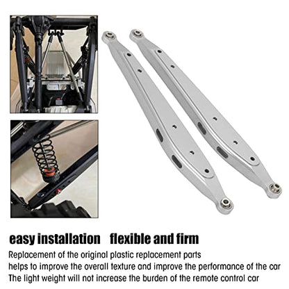 RC Aluminum Rear Trailing Arm,Lightweight Aluminum Rear Trailing Arm Replaceable Parts for Axial RBX10 1/10 Remote Control Car(Silver)