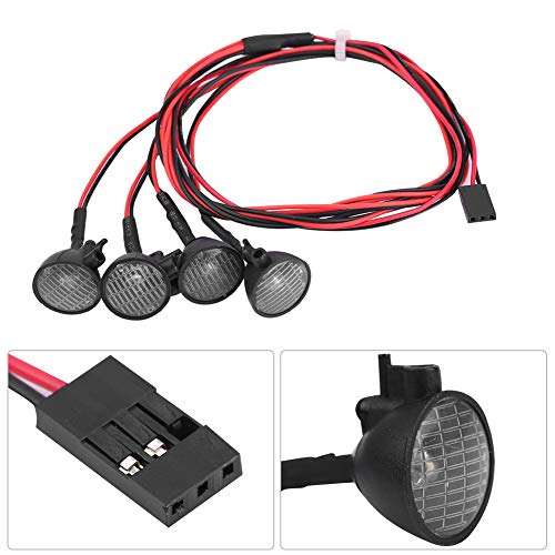 RC Crawler LED Car Light Bar Scx10-4 Cool Bright Roof Lights Kit for RC Model Making Fans Plastic White Red + White 28 Inch (4 LED