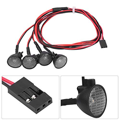 RC Crawler LED Car Light Bar Scx10-4 Cool Bright Roof Lights Kit for RC Model Making Fans Plastic White Red + White 28 Inch (4 LED