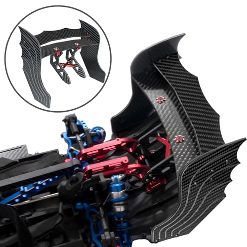 LRFHL 1/7 Carbon Fiber Tail Rear Wing for 1/7 ARRMA Limitless V2 F1, Red | Adjustable Tail Rear Wing RC Upgrade Part - color: Red Tail Wing