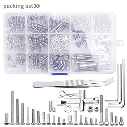 288pcs RC Screws Kit Repair Tools M3 M4 Hex Screws RC Repair Tool Kit Hardware Set for 1/10 Traxxas Slash 2WD 4x4 Accessories