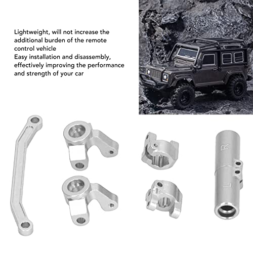 plplaaoo RC Front Steering Set Aluminum Alloy Rear Axle Base for ECX Barrage 1 24 RGT 1 24 FTX 1 24 Climbing Car Lightweight and Strong Replacement Parts (Silver) - color: Silver