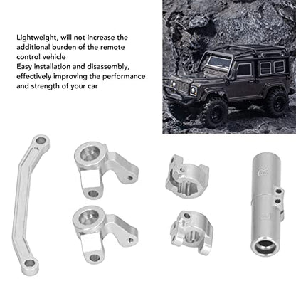 plplaaoo RC Front Steering Set Aluminum Alloy Rear Axle Base for ECX Barrage 1 24 RGT 1 24 FTX 1 24 Climbing Car Lightweight and Strong Replacement Parts (Silver) - color: Silver