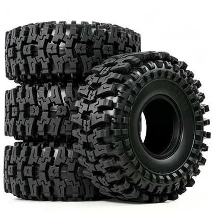 1.9 Inch RC Crawler Tires, Soft Rubber Mud Tyres with Foam Insert, 4PCS for 1/10 Rock Crawler TRX4 SCX10 D90 D110 Gen8