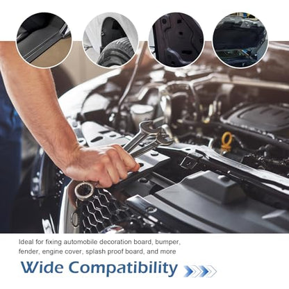SLIMI 100 PCS Car Body Screws and Bolts, Bumper Fender Screws Bolts Set, Splash Shield Retainer U-Nuts Kit, Universal Engine Chassis Nut/Body Clamp, for Most Cars, SUVs, Trucks (Black)