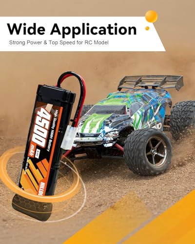 Hilldow 8.4V NiMH Battery 4500mAh High Power Battery with TMY Connector for RC Car RC Truck Racing Hobby - color: 1 PCS