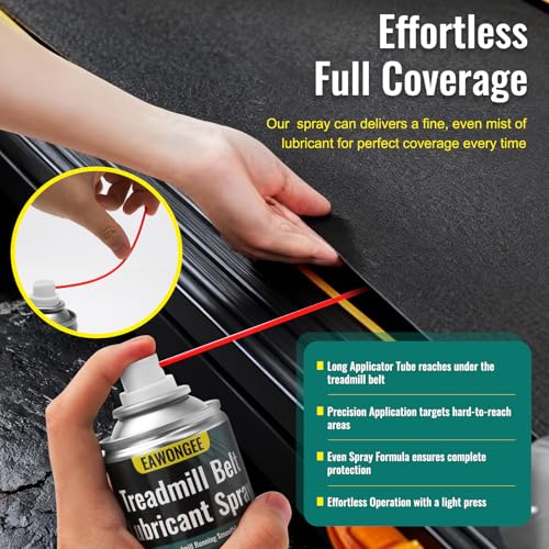 EAWONGEE Treadmill Belt Lubricant Spray 7.2oz | Precision applicator tube, heat-resistant, no disassembly needed, for treadmill, elliptical, exercise bike, fitness belts - size: 1 Pack