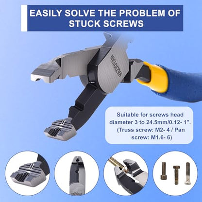 Multi-Function Screw Extractor Pliers, Non-Slip Screw Removal Tool, Extracts Stripped, Rusted Screws, Stripped Screw Remover Tool, Lineman Plier for Quickly Removal of Damaged or Rusted Fasteners