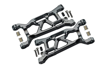 GPM For Losi 1:10 Lasernut U4 Tenacity LOS03028 / Tenacity DB Pro LOS03027V2 Upgrade Parts Aluminum Front Lower Arms - 12Pc Set Gray Silver