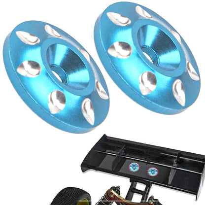 ShareGoo 2Pack Universal RC Metal Rear Wing Buttons Gasket Fixed Rear Tail Wing Washer for 1/10 1/8 RC Off Road Short Truck Buggy Racing Car (Blue)