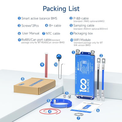 DALY Smart BMS 24V-72V 80A Built-in 1A Active Balancer | Bluetooth App Monitoring. 8S-24S LiFePO4 Li-ion LTO Support. Designed for E-Bikes, Golf Carts, RVs, Solar Systems - style: 80A 8-24S BT