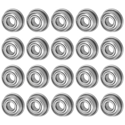 M METERXITY 20-Pack MF104ZZ Flanged Ball Bearing, 4mm x 10mm x 4mm Double Metal Shielded Z1 Chrome (GCr15) Steel Flange Rip Bearings for Wheelbarrow/Printer/Fax Machines/Power Tools - size: 4mm x 10mm x 4mm