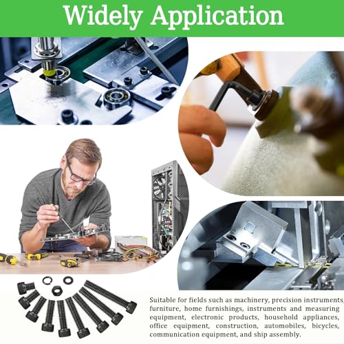 1140PCS M3 Screws Assortment Kit, M3x5/6/8/10/12/14/20/25 mm Hex Socket Head Bolts, Nuts & Washers Assorted Set - 12.9 Alloy Steel Black Zinc Plated M3 Screw for 3D Printer,DIY - size: M3x5/6/8/10/12/14/20/25-1140Pcs