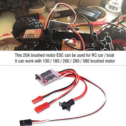 20A Brushed ESC Electronic Speed Gear Speed Controller With Brake for RC Car Boat case Control Vehicle Model Accessory , RC 20A Brushed ESC , RC 20A Brushed ESC , 20A Brushed ESC Electronic SpeESC 2