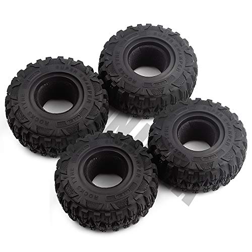 INJORA RC Tires 4pcs 2.2Inch Rubber Tyre Set Wheel Tires for 1:10 RC Rock Crawler TRX4 TRX-6 Axial SCX10 90046, 120 * 48mm
