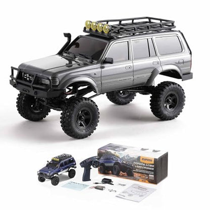 Fms FCX18S 1/18 Land Cruiser LC80 S RC Rock Crawler Scale Katana Toyota RC Car 2.4Ghz 4WD Off-Road Waterproof RC Trucks Vehicle RTR All Terrains Hobby Grade Climbing Car for Boys Adults