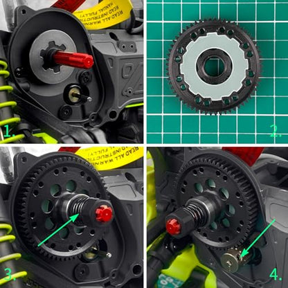 LSG 0.8 Mod 61T Spur Gear for for Arrma 1/10 Gorgon 4x2 Mega 550 Brushed | Hardened Steel Main Gear, RTR-ARA3230ST1 RC Car Upgrade Part, 0.8M 61T Spur Gears