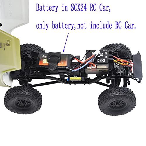 Blomiky 2 Pack 7.4V 850mAh Lipo Rechargeable Battery with PH2.0 Plug and USB Cable Suitable for 1/24 SCX24 RC Truck / SCX24 and USB 2