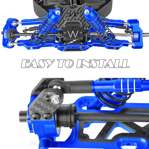 RC Aluminum Upgrades Part for 1/8 Typhon 6S BLX,1/7 Felony/Mojave/Infraction/Limitless 6S BLX,Front Knuckles Steering Blocks &Rear Hub Stub Axle Carriers Hops Up,Navy Blue - color: Navy Blue - (Upgrades)
