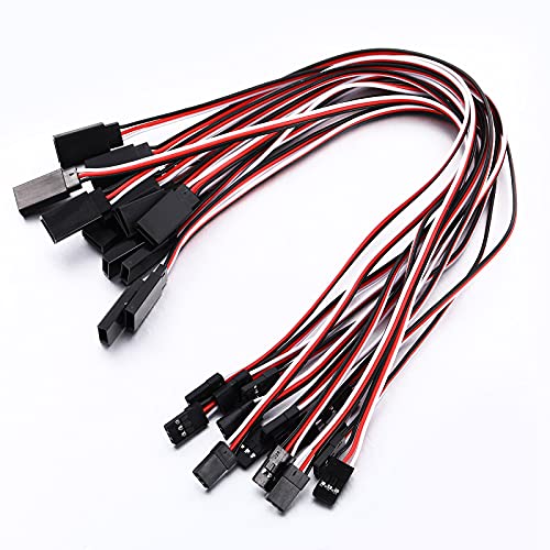 Frienda 15 Pieces 3-pin Servo Extension Cables Servo Extension Cord Male to Female Rc Wire Cable Connectors Compatible with Rc Jr Futaba Car Airplanes(11.8 Inch) - size: 11.8 inches
