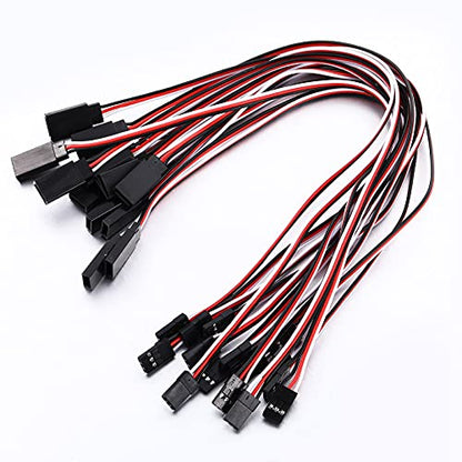 Frienda 15 Pieces 3-pin Servo Extension Cables Servo Extension Cord Male to Female Rc Wire Cable Connectors Compatible with Rc Jr Futaba Car Airplanes(11.8 Inch) - size: 11.8 inches