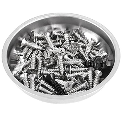 FUNSUEI 10 Packs 3 Inches Magnetic Tray, Stainless Steel Magnetic Bowl, Round Magnetic Parts Tray for Pins, Screws, Bolts, Nuts, Small Parts - color: Silver, size: 10PCS 3In