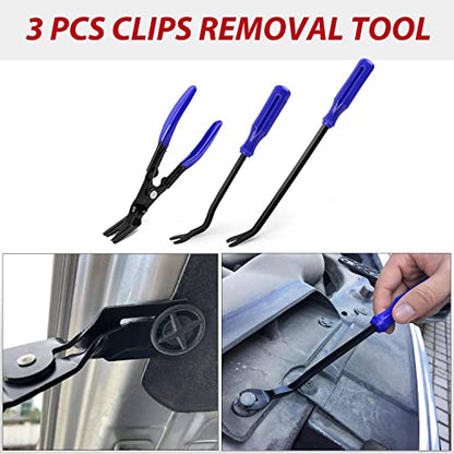 Nilight Trim Removal Tool 88Pcs, Auto Push Pin Bumper Retainer Clip Set | Fastener Terminal Remover Tool Adhesive Cable Clips Kit Car Panel Radio Removal Auto Clip Pliers - color: 88 Clips+ Remover Tools Blue