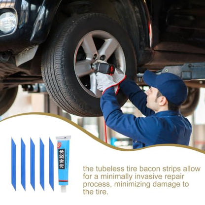 Rc Tire Glue for Tubeless Bike Tire Repair with 5 Adhesive Strips Sturdy Rubber Glue for Road Bicycle for Motorcycle and Outdoor Use