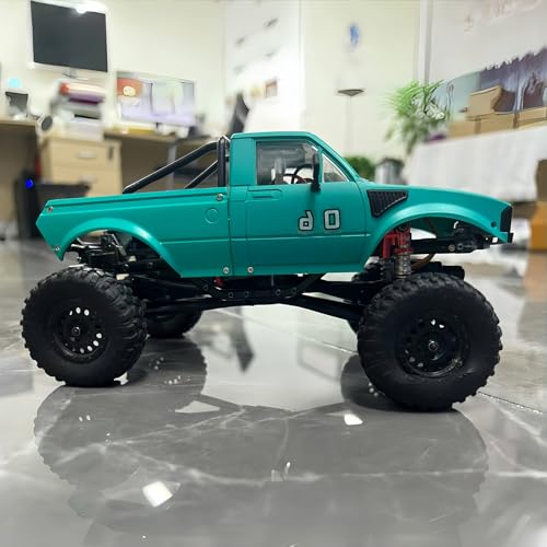1/24 Pickup Truck Hard Body with Rear Cage Frame Wheelbase 133mm for 1/24 RC Crawler Axial SCX24 Bronco/Wrangler/C10/Base Camp Shell Upgrade (White) - color: White