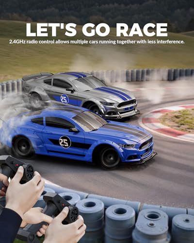 RACEN RC Drift Cars, 1:20 Remote Control Car for Adults Boys Girls Kid | 4WD, LED Light, 2.4GHz, 20KM/H, 2 Batteries, Drifting Tires, Racing Sport Toy Gift - color: Blue