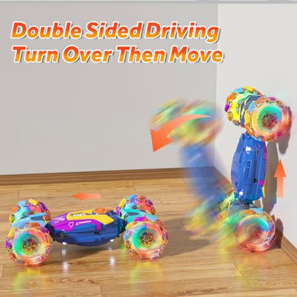 Gesture Sensing Remote Control Stunt Car - Boys Toys Age 6-8-12, 4WD Hand Controlled RC Twist Car with Light & Music, Cool Birthday Presents and Ideas Gifts for Boys Kids Age 7 9 10 11 12 Years Old
