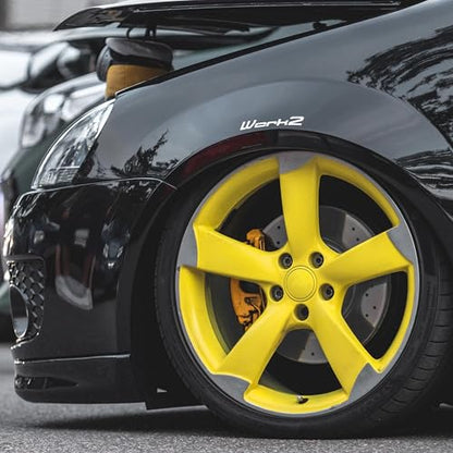 ERA Paints Yellow Wheel Paint With Omni-Curing Catalyst Technology - 2K Aerosol Glossy Finish With High Temp Resistance And Extreme Durability Against Color Fade And Chemicals Like Brake Fluid - color: Yellow 2K Spray Paint Only