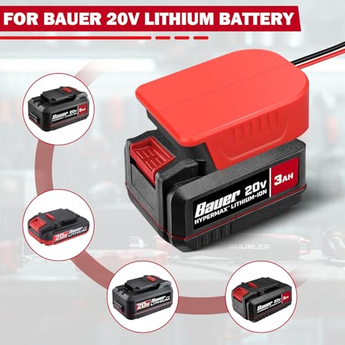 URUN 2 Pack for Bauer 20V Max Battery Power Wheel Adapter，Power Wheels Battery Converter Kit with Fuses & Wire Terminals, 14AWG Wire, Power Connector for DIY Rc Car Toys, Robotics,Rc Truck - size: for Bauer 20V Max Battery