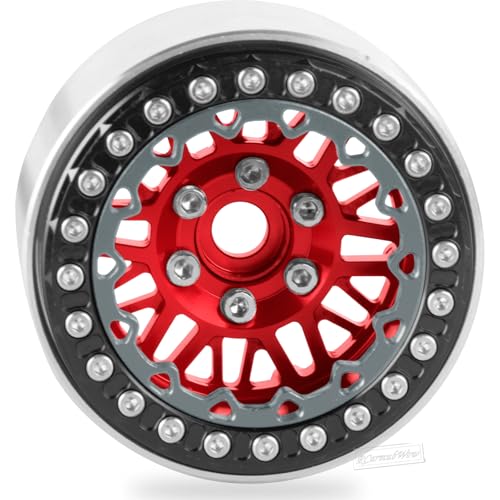 RC 1.9" Beadlock Wheels 1.9 Beadlock Rims for 1/10 SCX10 90046 AX103007 TRX4 TRX6 Gen7 8 D90 VS4-10 MST CFX RC Crawler,Alloy Aluminium 1.9 rc Wheels 1.9 rc Rims w/Wheels Ring,Red - color: Red(4pcs)