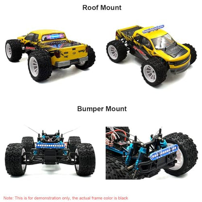 RC LED Light Bar Roof Lamp Headlight Tail Light Kit Bumper Light Compatible with Traxxas RC Car Truck Crawler Tamiya Losi HPI Rustler Axial Police Lights (100mm 2 Bar) - style: 100mm 2 Bar