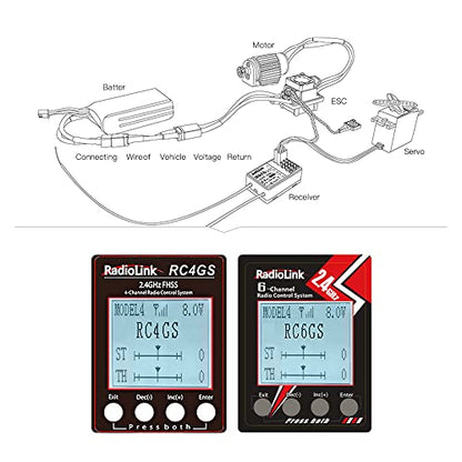 Radiolink R6FG 6 Channels 2.4GHz RC Receiver with Gyro, Ground Long Range Control RX for Vehicle Drifting/Crawler/Truck/Boat Works with Surface Radio Controller RC4GS/RC6GS/T8FB