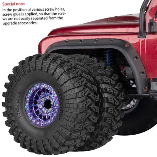 1.9 Dually Beadlock RC Wheel RC Tires for 1/10 SCX10 90046 AXI03007 TRX4 TRX6 VS4-10 Gen7 Gen8 MST CFX D90,Aluminum 1.9" Wheel Hub Rim RC Truck Tires 4pcs w/Adjustable Offset 4PCS Colour - color: Colour/Rc Wheel